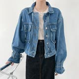 ファッション襟付きフレア袖ポケット付きシングルブレストデニムジャケット | Ulysses | 詳細画像6 