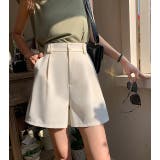 ハイウエストボタン付き無地ショートパンツ | Ulysses | 詳細画像1 