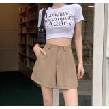 ハイウエストボタン付き無地ショートパンツ | Ulysses | 詳細画像6 