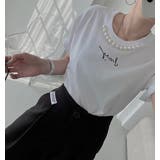 シンプルクルーネックパール付きプリント無地TEE | Ulysses | 詳細画像2 