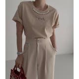 シンプルクルーネックパール付きプリント無地TEE | Ulysses | 詳細画像8 
