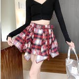 デザインハイウエストチェック柄ジップ付きショートスカート | Ulysses | 詳細画像1