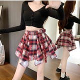 デザインハイウエストチェック柄ジップ付きショートスカート | Ulysses | 詳細画像2