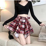 デザインハイウエストチェック柄ジップ付きショートスカート | Ulysses | 詳細画像3