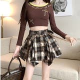 デザインハイウエストチェック柄ジップ付きショートスカート | Ulysses | 詳細画像4