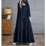 シンプルクルーネックポケット付き無地デニムワンピース | Ulysses | 詳細画像2 