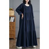 シンプルクルーネックポケット付き無地デニムワンピース | Ulysses | 詳細画像5 