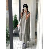 グレー | シンプル袖なし無地ジャケットワンピース | Ulysses
