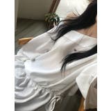 オフショルダー長袖リボン付き無地トップス | Ulysses | 詳細画像1 