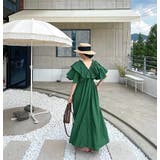 ファッションVネック半袖無地ワンピース | Ulysses | 詳細画像5 