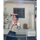 大人カジュアルクルーネックシングルブレストボーダーカーディガン | Ulysses | 詳細画像2 