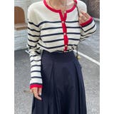 大人カジュアルクルーネックシングルブレストボーダーカーディガン | Ulysses | 詳細画像3 