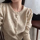 ベージュ | クルーネック長袖シングルブレストニットカーディガン | Ulysses