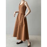 オレンジ | シンプルUネック袖なしワンピース | Ulysses