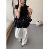 ブラック | デザインクルーネック半袖トップス | Ulysses