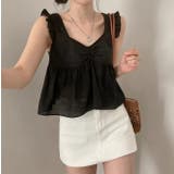 ブラック | 袖なしリボンショートトップス | Ulysses