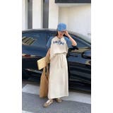 クルーネックカットソー切り替えデニムトップス後ろスリットスカート2点セットアップ | Ulysses | 詳細画像2 