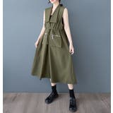 Vネック袖なしポケット付きシャツワンピース | Ulysses | 詳細画像1 