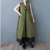 Vネック袖なしポケット付きシャツワンピース | Ulysses | 詳細画像2 