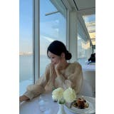 ベージュ | クルーネックボタン付きパフスリーブチュールトップスキャミソール2点セットアップ | Ulysses