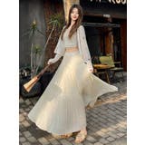 ベージュ | ハイウエストゴム付きチュールロングスカート | Ulysses