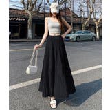 ブラック | ハイウエストゴム付きチュールロングスカート | Ulysses