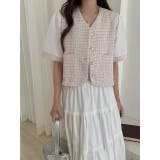 ピンク | Vネックシングルブレストポケット付き半袖ジャケット | Ulysses
