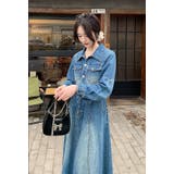 襟付きシングルブレストポケット付きデニムワンピース | Ulysses | 詳細画像3 