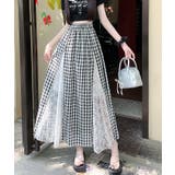 ブラック | レース切り替えロングスカート | Ulysses