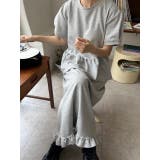 クルーネック半袖フリルトップスハイウエストポケット付きスカート2点セットアップ | Ulysses | 詳細画像7 