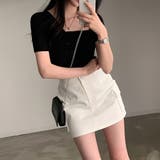 アシメネックボタンデザイン半袖ニット | Ulysses | 詳細画像6 