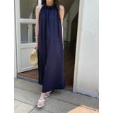 ネイビー | 袖なしリボンポケット付きワンピース | Ulysses