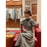 グレー | レース付きクルーネック半袖ベルト付きワンピース | Ulysses