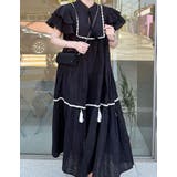 ブラック | リボン付き半袖ワンピース | Ulysses