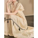 ベージュ | リボン付き半袖ワンピース | Ulysses