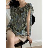 グリーン | クルーネックフリルスリーブリボントップス | Ulysses