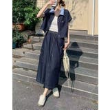 ダークブルー | 袖なしデニムシャツスカート2点セットアップ | Ulysses
