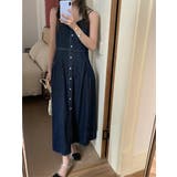袖なしロングシングルブレストデニムキャミワンピース | Ulysses | 詳細画像1 