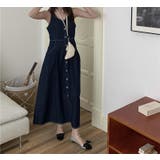 袖なしロングシングルブレストデニムキャミワンピース | Ulysses | 詳細画像7 