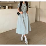 半袖襟付きシングルブレストデニムワンピース | Ulysses | 詳細画像1 