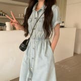 半袖襟付きシングルブレストデニムワンピース | Ulysses | 詳細画像3 