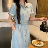 半袖襟付きシングルブレストデニムワンピース | Ulysses | 詳細画像5 