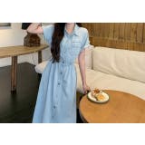 半袖襟付きシングルブレストデニムワンピース | Ulysses | 詳細画像7 