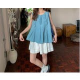 フリル袖なしデニムトップス | Ulysses | 詳細画像1 