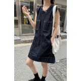 ダークブルー | ポケット付き袖なしデニムワンピース | Ulysses