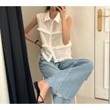 シングルブレスト袖なしシャツトップス | Ulysses | 詳細画像1 