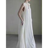 袖なしVネックプリーツワンピース | Ulysses | 詳細画像1