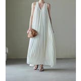 袖なしVネックプリーツワンピース | Ulysses | 詳細画像3