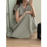 フリル半袖チェック柄ワンピース | Ulysses | 詳細画像1 