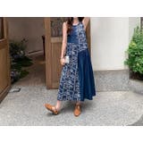 ブルー | 袖なし切り替えワンピース | Ulysses